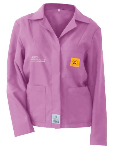 ESD Jacket 1/3 Length ESD Smock Light Pink Female L Antistatic Clothing ESD Garment